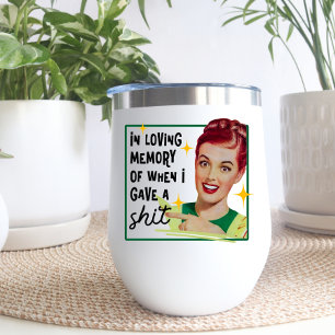 Funny Vintage Retro Woman Stemless