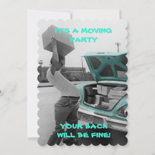 FUNNY VINTAGE SAVE THE DATE MOVING PARTY CARD