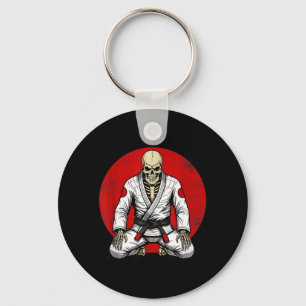 Funny Vintage Skeleton Brazilian Jiu-Jitsu Retro Key Ring