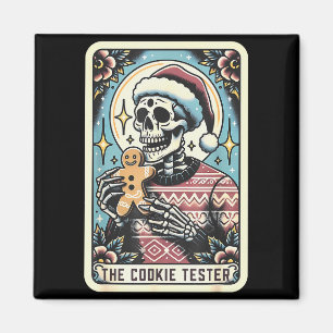 Funny Vintage Skeleton The Cookie Tester Tarot Car Magnet