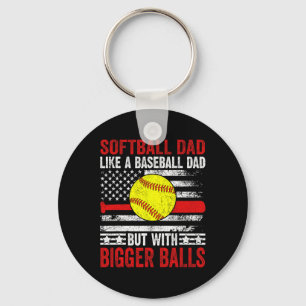 Funny Vintage Softll Dad Like A Sell Dad Us Flag Key Ring