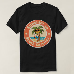 Funny Vintage South Carolina Palmetto Tree Beach T-Shirt