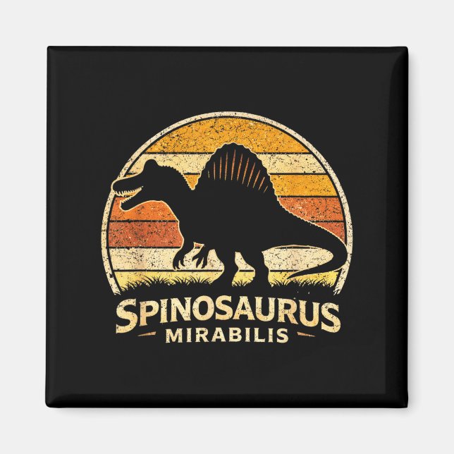 Funny vintage spinosaurus dinosaur spinosaurus magnet (Front)