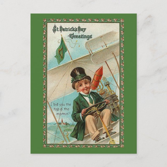 Funny Vintage St. Patrick's Day Holiday Postcard (Front)