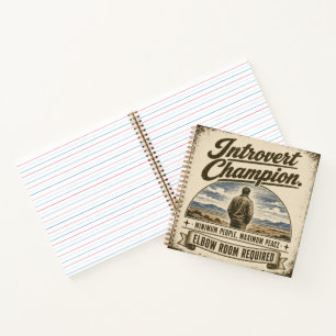 Funny vintage-style introvert design notebook
