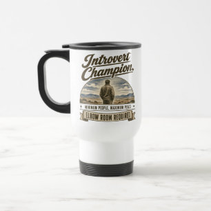 Funny vintage-style introvert design travel mug