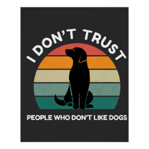 Funny Vintage Sunset Dog Lover Gift Poster