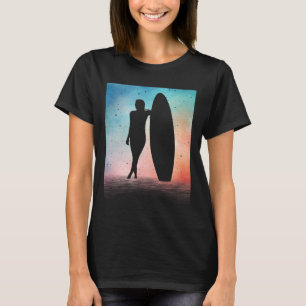Funny Vintage Surf Design For Women Surfing Girl S T-Shirt