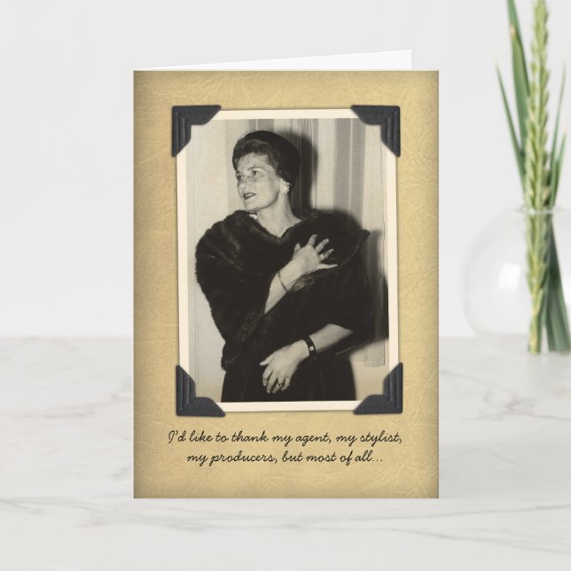 Funny Vintage Thank You Card (Front)