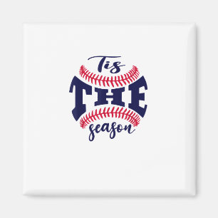 Funny Vintage Tis The Season Baseball Is My Favori Magnet