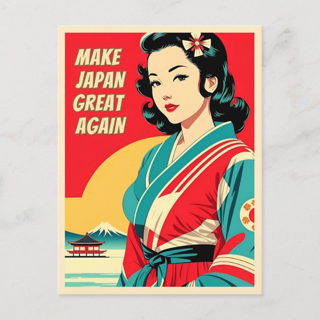 Funny Vintage Travel Japan Humour Retro Style Postcard (Front)