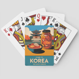 Funny Vintage Travel Korea Kimchi Humour Retro Playing Cards