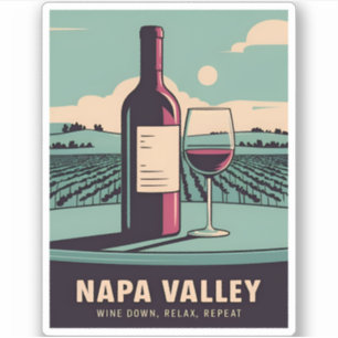 Funny Vintage Travel Napa Valley Wine Humour