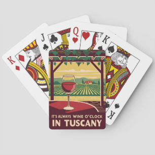 Funny Vintage Travel Tuscany Italy Wine Humor Playing Cards