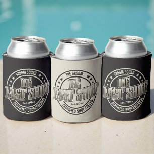 Funny Vintage Typography Groomsman Bachelor Party Can Cooler