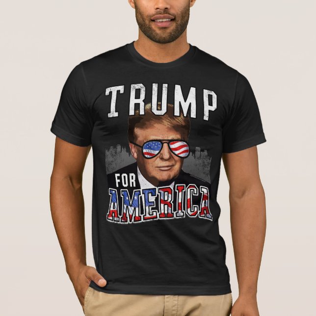 Funny Vintage USA Sunglasses Donald Trump T-Shirt (Front)