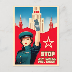 Funny Vintage USSR Soviet Russian Cold War Humour Postcard