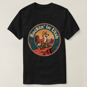 Funny Vintage Utah Coyote Hiking Boots Retro T-Shirt
