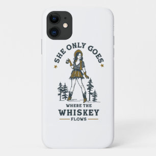Funny Vintage Western Cowgirl Whiskey Lover Case-Mate iPhone Case