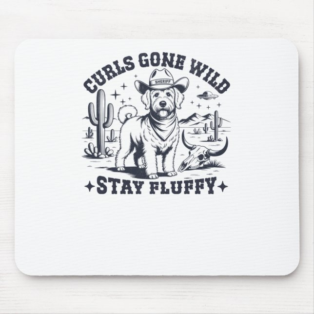 Funny Vintage Western Labradoodle Sticker  Mouse Pad (Front)