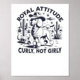 Funny Vintage Western Poodle Sticker  Poster
