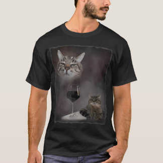 Funny Vintage Wine Cat Animal Meme 90S Sarcastic T-Shirt