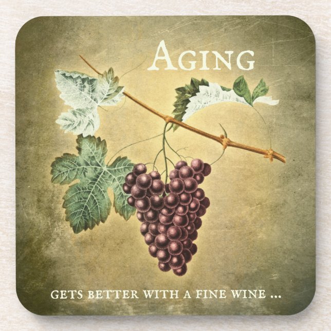 Funny Vintage Wine Coaster (Front)