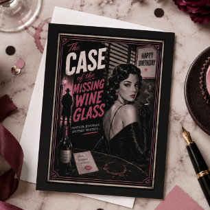 Funny Vintage Wine Humour Happy Birthday Postcard