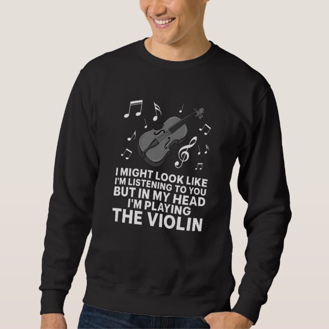 Funny Violin Art For Cello Player Men Women Violin Sweatshirt (Front)
