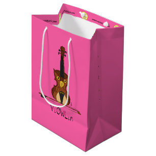 Funny Violin Cute Owl Musician Kids Music Medium Gift Bag