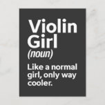 Funny Violin Girl Music Instrument Player Musician Postcard<br><div class="desc">The Perfect Gift idea for a music teacher or music enthusiast who loves playing musical instruments. A funny surprise for a musician who loves music concert,  orchestra,  band,  or Music Festival. Funny Violin Girl Music Instrument Player Musician</div>