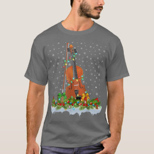 Funny Violin Music Lover Matching Santa Violin Chr T-Shirt
