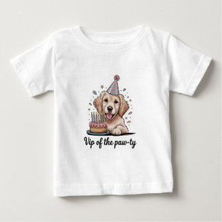 Funny "VIP of the Paw-ty" Dog Birthday Baby T-Shirt