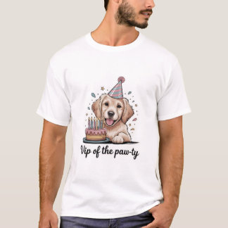 Funny "VIP of the Paw-ty" Dog Birthday T-Shirt
