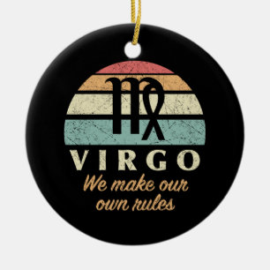 Funny Virgo Zodiac Rules Ceramic Tree Decoration