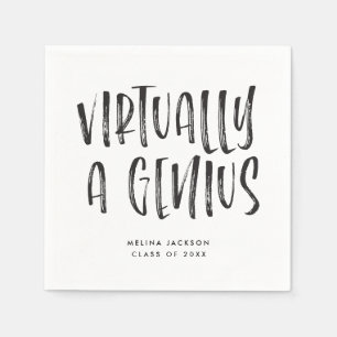 Funny Virtually a Genius Graduation Party Napkin