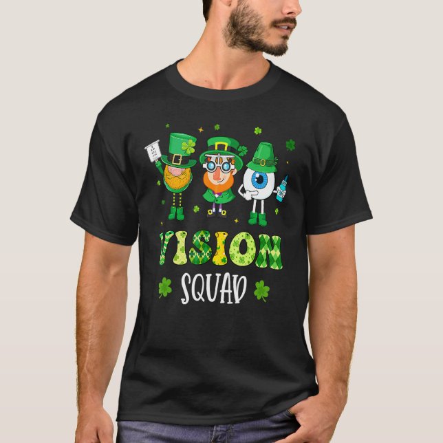 Funny Vision Squad Leprechaun Optometrist St Patri T-Shirt (Front)