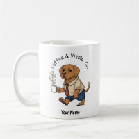 Funny Vizsla Dog Business Suit Coffee