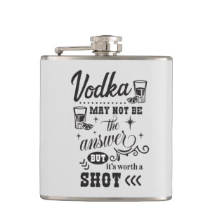 funny vodka drinking word art hip flask