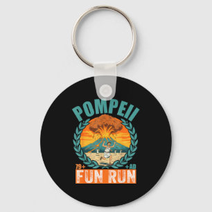 Funny Volcano Pompeii Fun Run Geography Volcanolog Key Ring