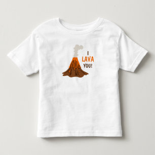 Funny Volcano with Lava I Love You Toddler T-Shirt