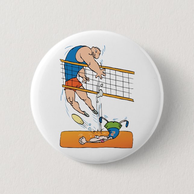 Funny Volleyball 6 Cm Round Badge (Front)