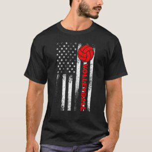 Funny Volleyball Art For Men Women USA Patriotic V T-Shirt