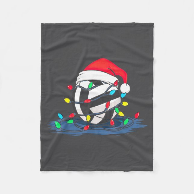Funny Volleyball Christmas Graphics Lights Lover P Fleece Blanket (Front)