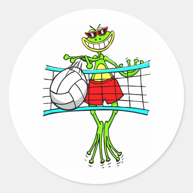 Funny Volleyball Classic Round Sticker (Front)