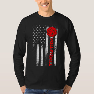 Funny Volleyball Design For Men Women USA Patrioti T-Shirt