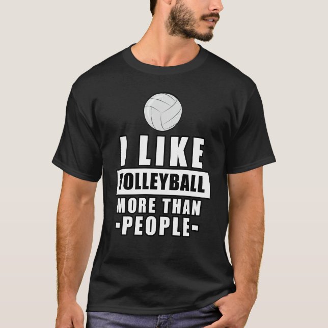 Funny Volleyball Design T-Shirt (Front)