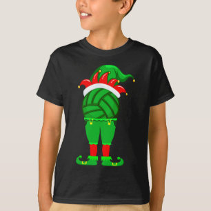 Funny Volleyball Elf Christmas Family Matching Xma T-Shirt