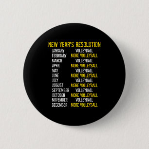 Funny Volleyball Jokes Happy New Year New Years Re 6 Cm Round Badge
