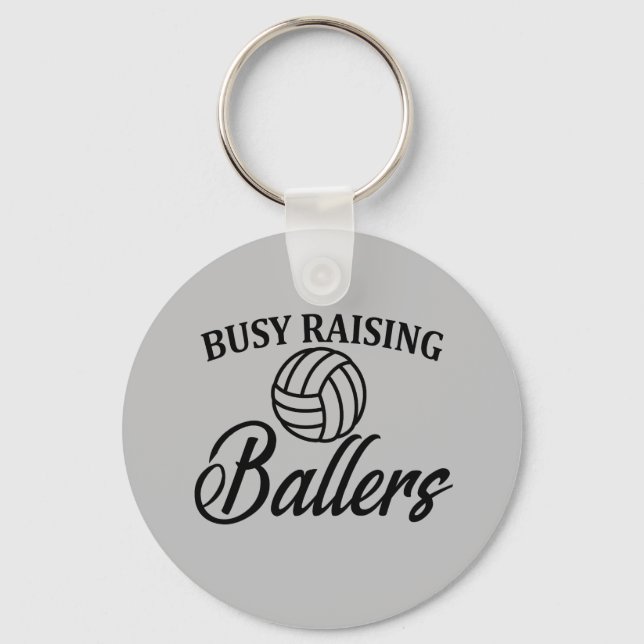 Funny Volleyball Mum Dad Key Ring (Front)